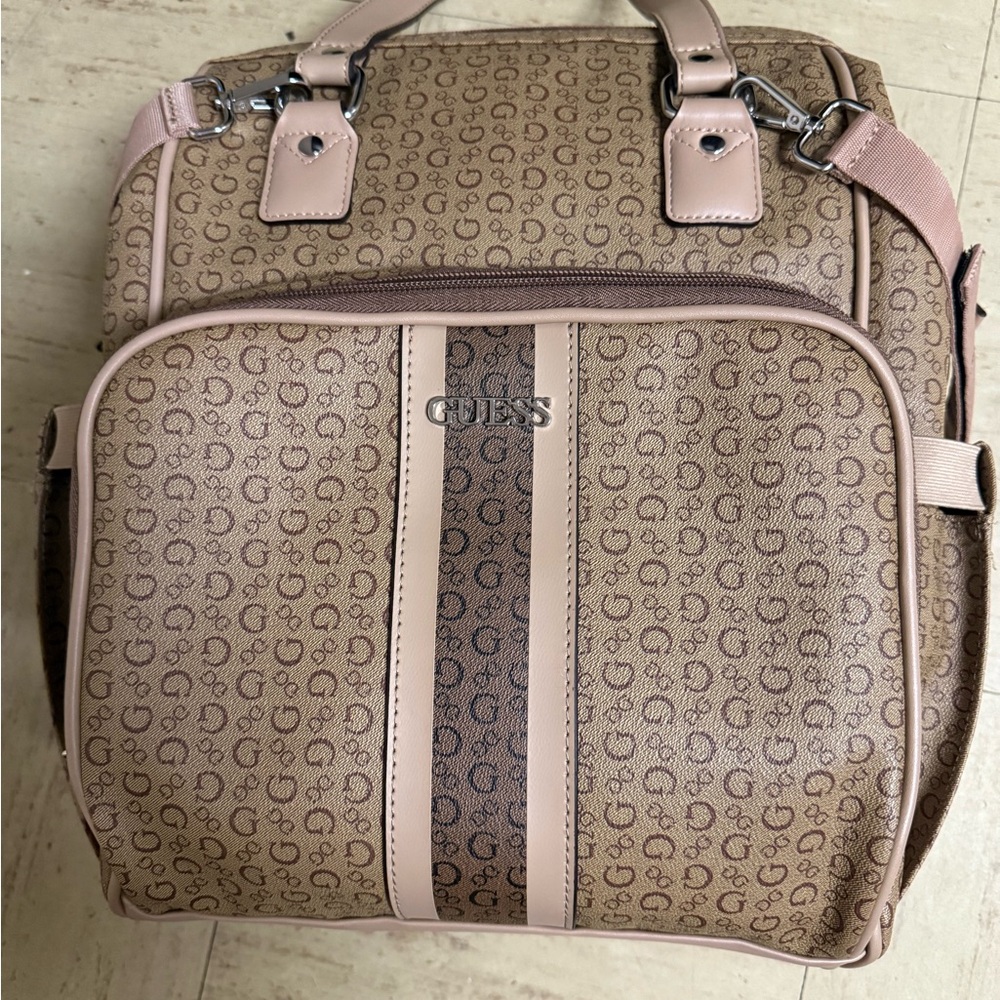 GUESS Tan and Pink Women's Backpack